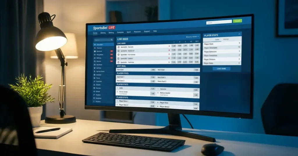 Zakłady sportowe Betclic na ekranie komputera z meczem piłkarskim