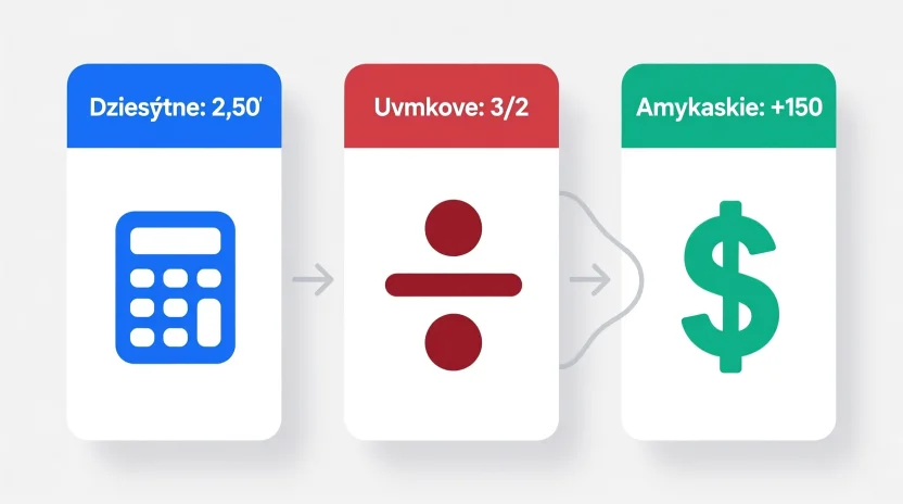 Porównanie formatów kursów: dziesiętne, ułamkowe i amerykańskie z przykładami przeliczenia