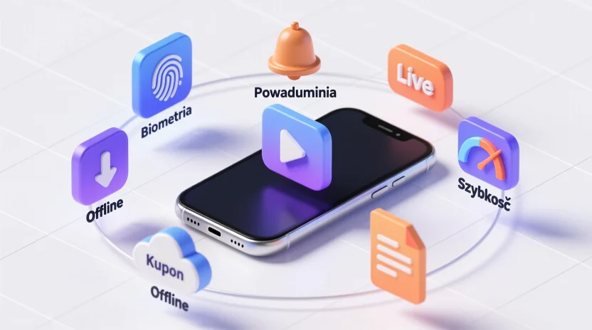 Kluczowe funkcje aplikacji bukmacherskiej: biometria, powiadomienia push, streaming na żywo, szybkie ładowanie i tryb offline