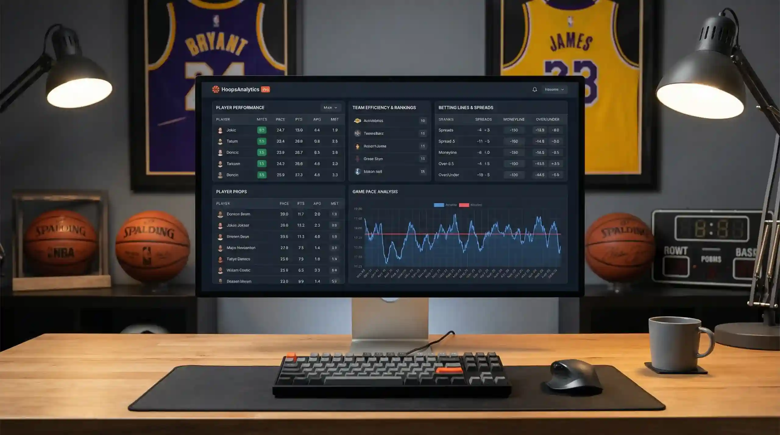 Analiza statystyk NBA na ekranie komputera
