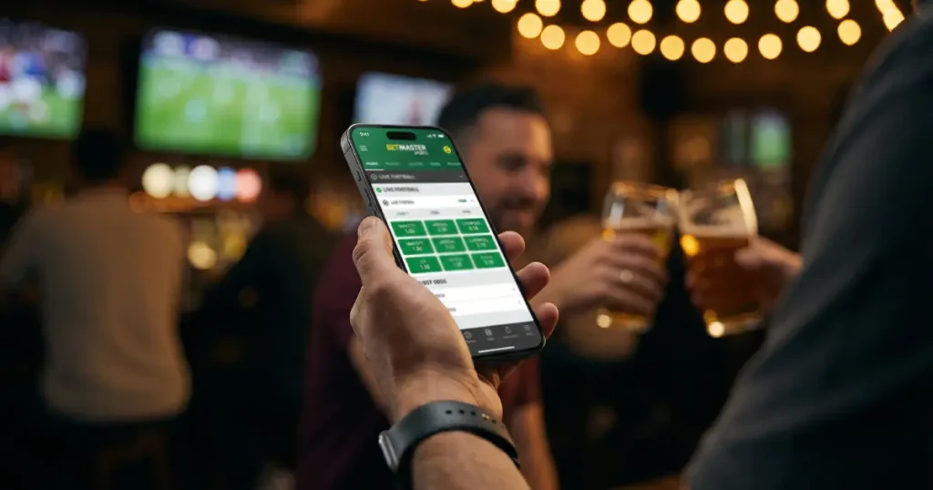 Aplikacja mobilna Superbet na smartfonie z zakładami sportowymi